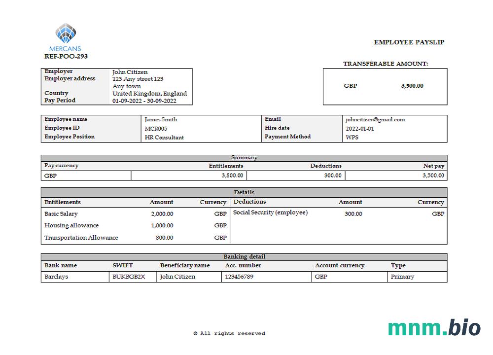 Wielka Brytania Mercans Global Payroll Solutions & Services payroll company